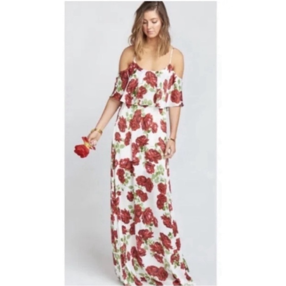 Show Me Your MuMu NWT Caitlin Ruffle Floral Maxi Dress XXL Budding Ivory NWT - Picture 2 of 5